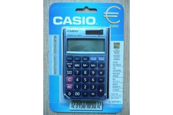 CASIO Taschenrechner SL320TER+ Solar, 12-stellig hellblau