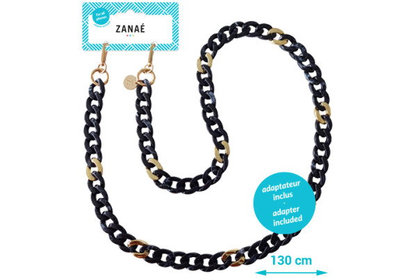 ZANAÉ Phone Necklace Kepler & Gold 18324 Milky Way black / gold