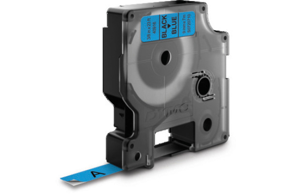 DYMO Schriftband D1 schwarz/blau S0720710 Polyester, ablösbar 9mm/7m