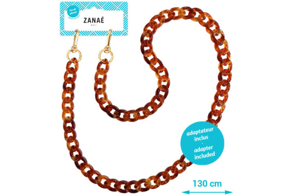 ZANAÉ Phone Necklace Tortoise Shell 17668 Mineral Spring red