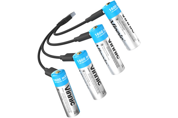 VINNIC USB Rech. Batt. AA Type-C VPRB-UC2A 1600mAh,Case,4pcs.