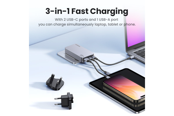 UGREEN USB Travelcharger Nexode Pro 25356 65W, 3-Port,PD,GaN