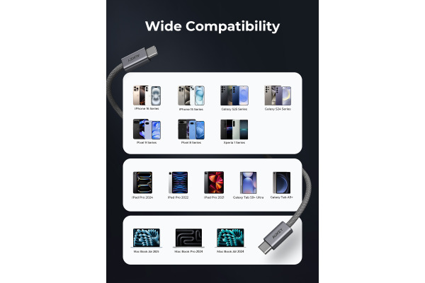 AUKEY Cable USB-C-to-C CB-DCC062 60W 1.8M Braided