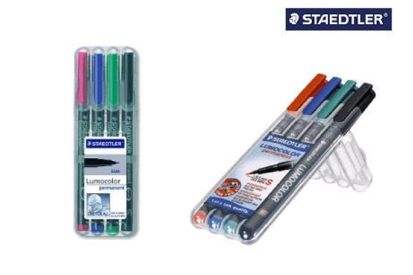 STAEDTLER Lumocolor permanent M 317 WP4 4 Farben ass.