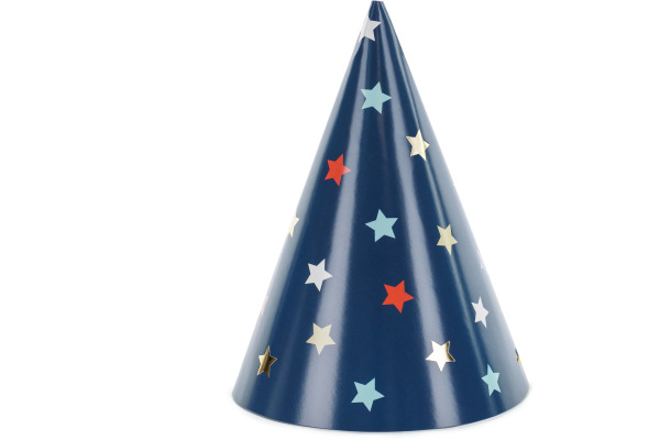 PARTYDECO Partyhüte 16cm CPP29 Sterne 6 Stück