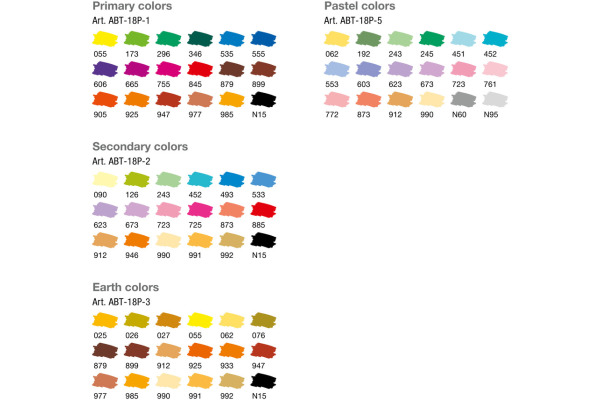 TOMBOW ABT Dual Brush Pen ABT-18P-2 18er Set Grundtöne I I