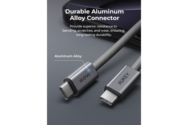 AUKEY Cable USB-C-to-C CB-DCC061 60W 1.0M Braided