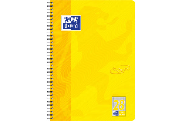 OXFORD Collegeblock Touch A4+ 400086495 gelb, kariert 5mm 80 Blatt