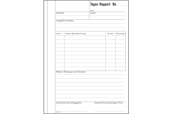 FAVORIT Tages-Rapport D A5 9186 weiss/weiss 50x2 Blatt