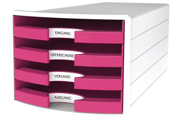 HAN Schubladenbox Impuls A4/C4 1013-56 pink 4 Schubladen