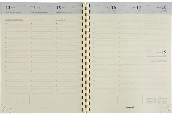 BREPOLS Agenda Timing Genova 2027 26.3.0059 1W/2S schwarz 16.8x22cm