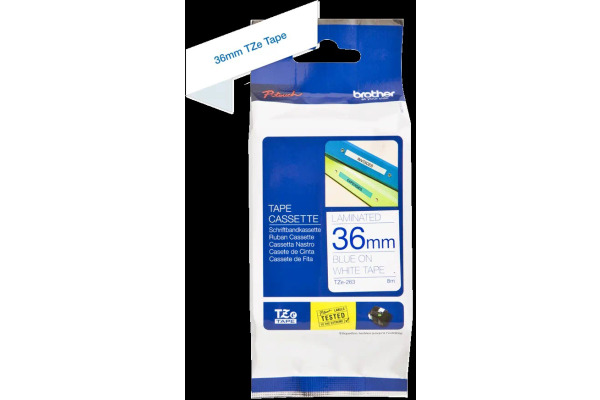 PTOUCH Band, laminiert blau/weiss TZe-263 PT-3600 36 mm