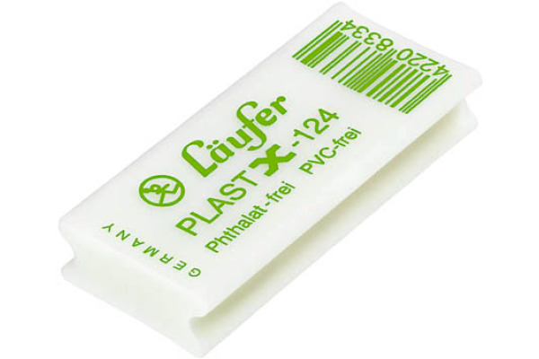 LÄUFER Radierer Plast X-124 01240 transparent 46x20x9mm