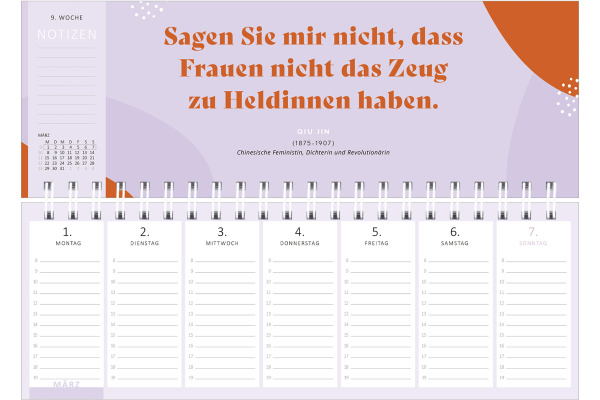 ARS EDITI Tischkalender 2027 13932 Kluge Frauen DE 29.7x11.5cm