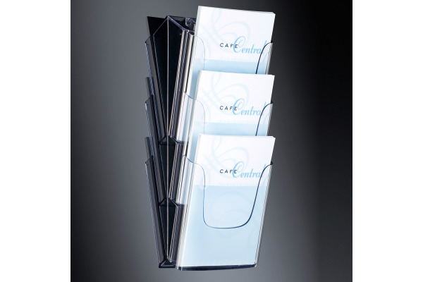 SIGEL Wand-Prospekthalter 3xA4 LH135 235x545x115mm acryl