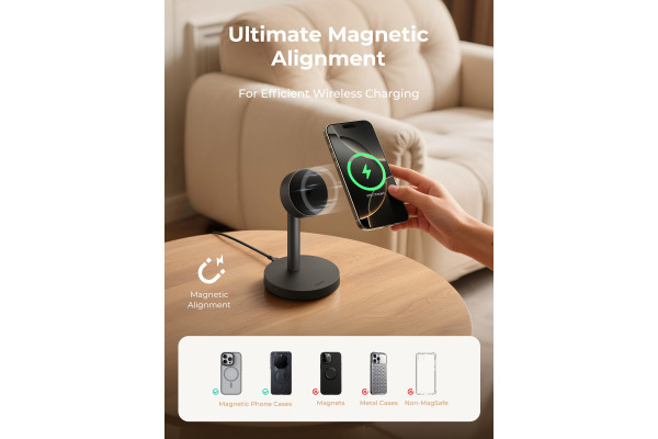 AUKEY Magnetic Wireless Charger LC-MC111B Stand 25W Qi2.2 black