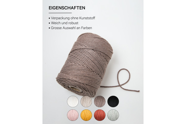 I AM CREA Macrame Rope 6203.04 coffee 2mm, 500g