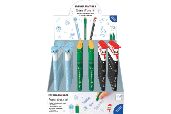 EBERHARD Gelschreiber Erase It Display 560196 Winter Edition 36 Stück