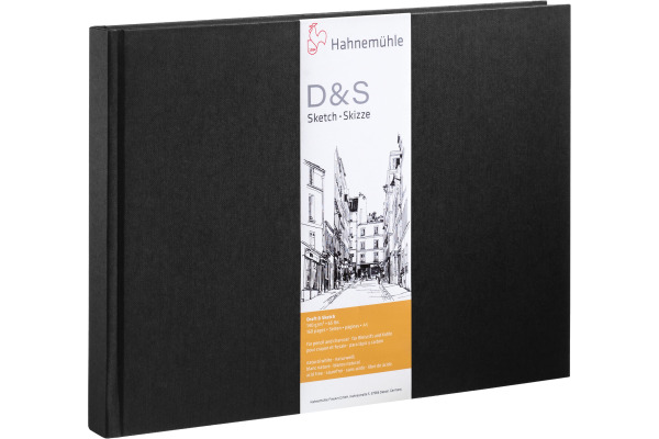 HAHNEMÜHL Skizzenbuch D&S A5 quer 10628271 schwarz 80 Blatt