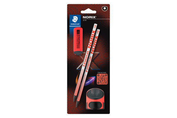 STAEDTLER Bleistift NORIX HB 181SBK2-2 inkl. Spitzer,Radierer 2 Stück