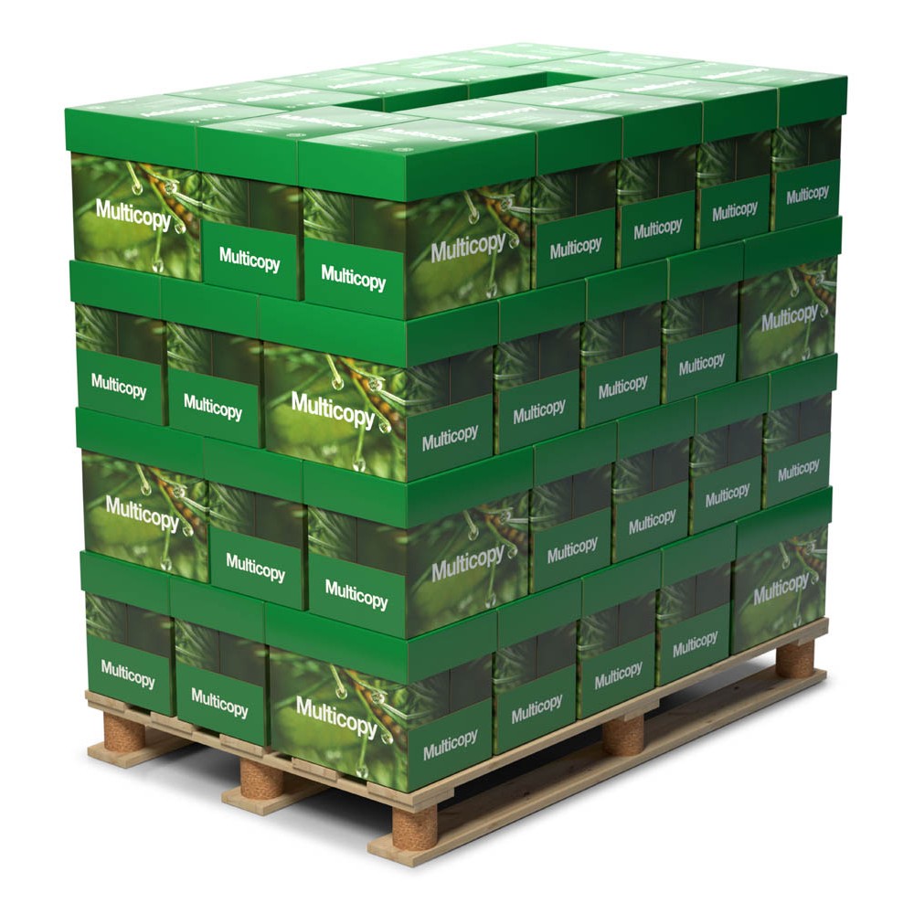 Kopierpapier Multicopy A4 80g, weiss matt geriest 1 Palette 100'000 Blatt Box 2'500 Bl./Bg.