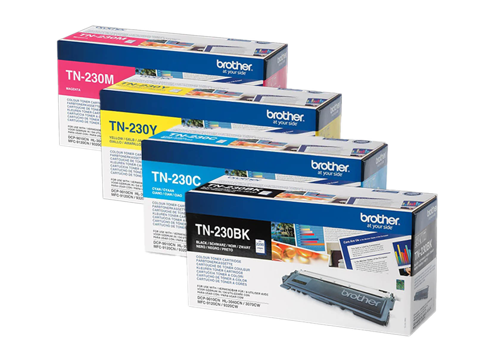 Original Brother Toner SET TN230/TN-230 Multipack / Set mit allen vier Farben