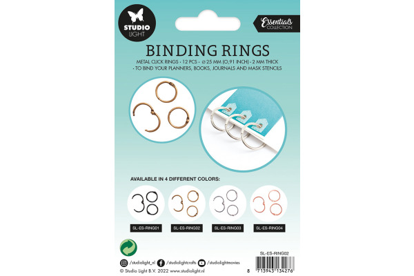STUDIO LI Bindung Klickri. 2.3x2.3x0.3cm RING02 gold 12 Stück