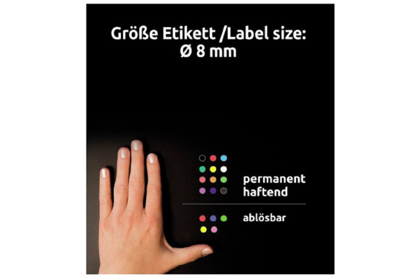 AVERY ZW. Markierungspunkte 8mm 3589 Rot, ablösbar 4 Blatt