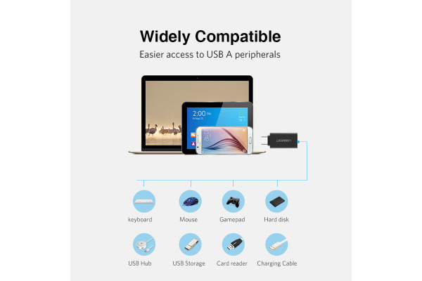 UGREEN Adapter USB-C to USB 20808 3.0 A Female Adapter (BB)