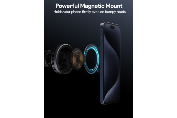 AUKEY MagFusion Dash Phone Mount HD-MC13A w. Cooling System 15W, Qi2