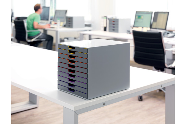 DURABLE Schubladenbox Varicolor 10 761027 grau/bunt 10 Schubl.