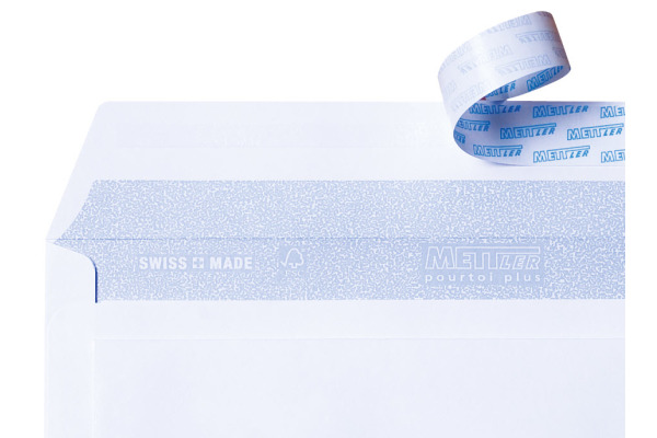 METTLER Couvert Fenster rechts C5 8064-100 100g,hochweiss,Kleber 100 Stk.