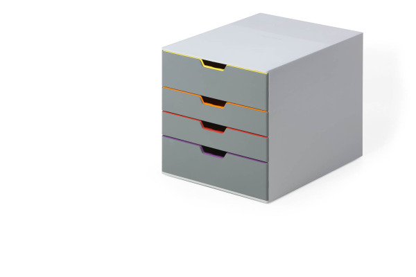 DURABLE Schubladenbox Varicolor 4 760427 grau/bunt 4 Schubl.