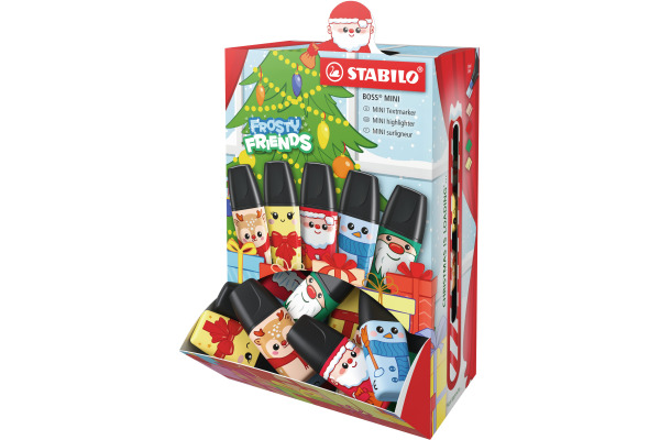 STABILO BOSS Mini Textmarker 2-5mm 07/5013-1 Frosty Friends Display 50 Stk.