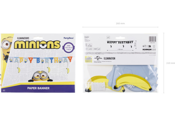PARTYDECO Girlande Happy Bi. 50x153cm GRL130 Minions
