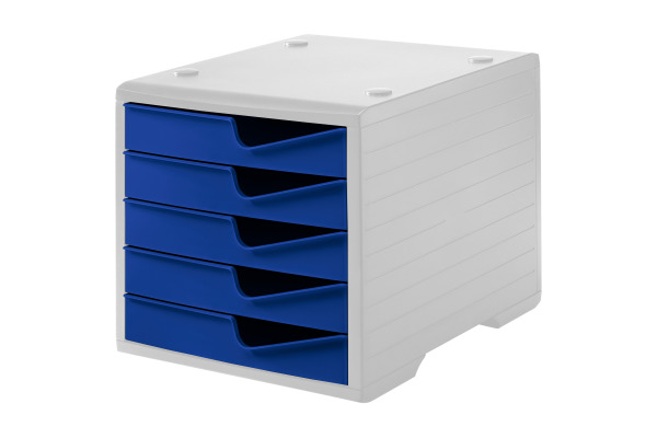 STYRO Styroswingbox 275-8430 grau/blau 5 Schubladen