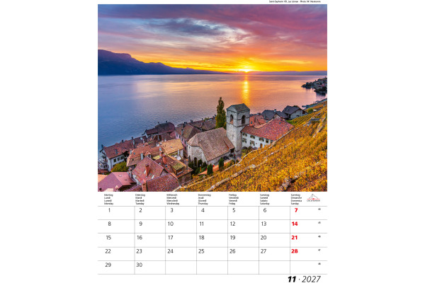 CALENDARI Bildkalender 2027 36206134 Berge + Täler ML 31x40cm