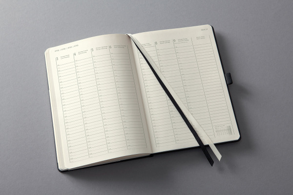 CONCEPTUM Wochenkalender 2027 C2719 1W/2S schwarz 14.8x21.3cm
