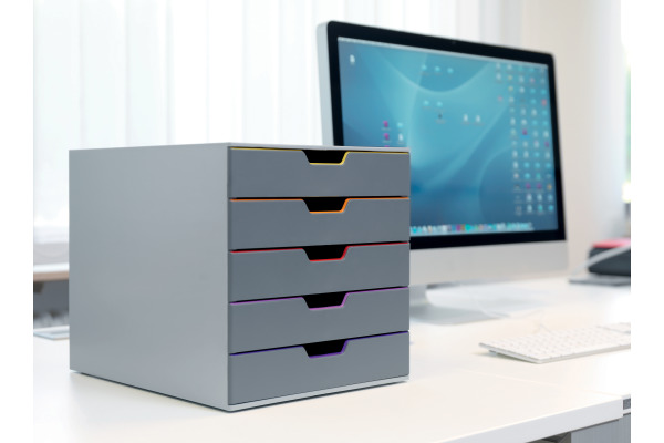 DURABLE Schubladenbox Varicolor 5 760527 grau/bunt 5 Schubl.