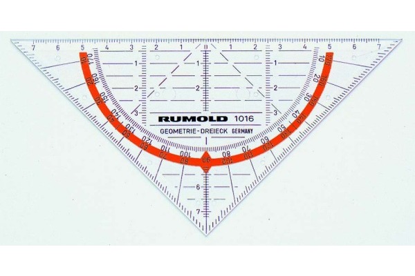 RUMOLD Geodreieck 14cm 1016 farbig/transp.