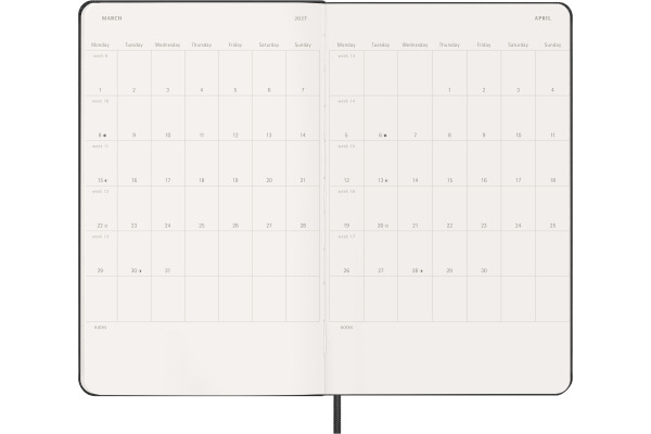 MOLESKINE Agenda Classic Large 2027 DHB12WV3Y 1W/2S schwarz HC 13x21cm