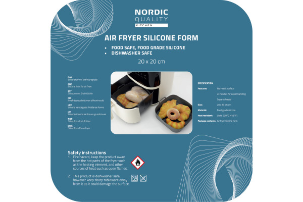 NORDIC Q Air Fryer Silicone form 8272003 20 x 20 cm