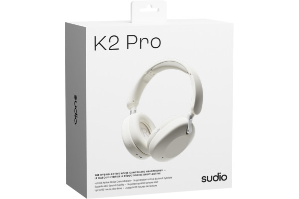 SUDIO Over-ear ANC Headphones K2PROWHT K2 Pro, White, Wireless