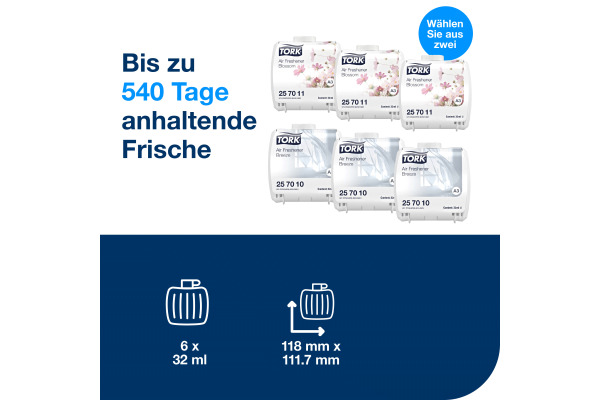 TORK Lufterfrischer Mix Pack A3 257013 weiss, 6 Stück
