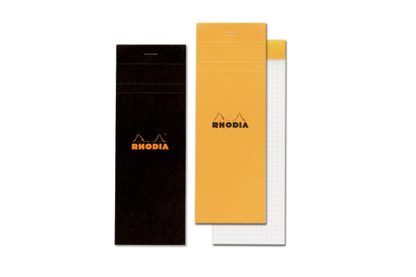 RHODIA Notizblock schwarz 74x210mm 82009C kariert 80 Blatt