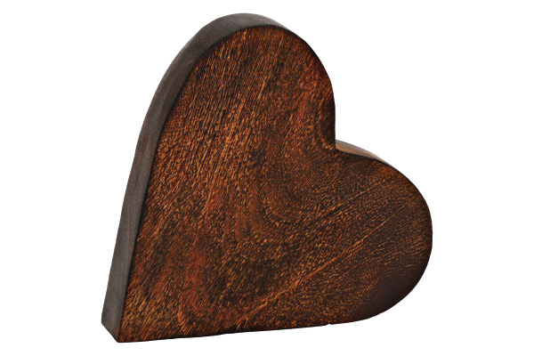 ROOST Herz aus Mangoholz 10036839 braun 19x18x4cm