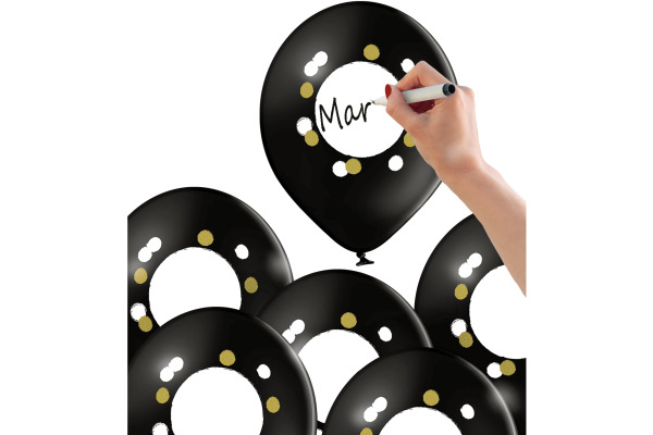 I AM CREA Ballons DIY Beschriften 27cm 1000-1069 schwarz 6 Stück