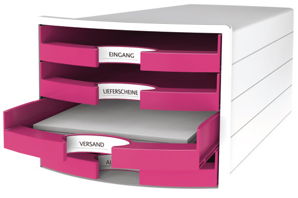 HAN Schubladenbox Impuls A4/C4 1013-56 pink 4 Schubladen