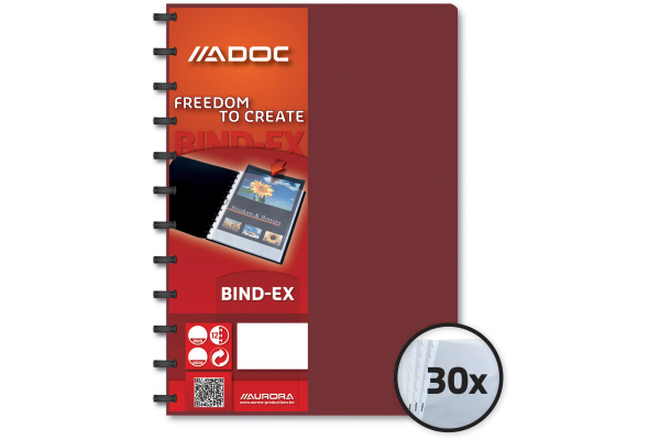 ADOC Sichtbuch Standard A4 5832.300 bordeaux 30 Taschen