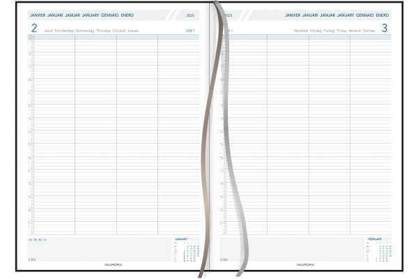 AURORA Agenda Florence Maestro 2026 4115Z 1T/1S schwarz ML 21.5x29.5cm